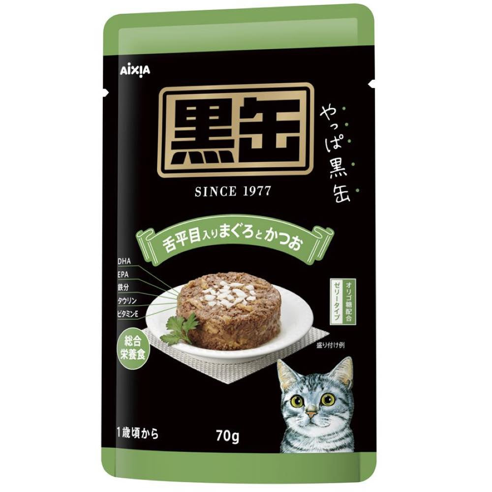 15% OFF: Aixia Kuro-Can Tuna & Skipjack With Sole Fish Grain-Free Adult Pouch Cat Food 70g x 12