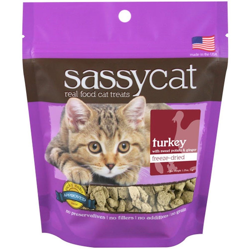 "Sassy Cat Turkey, Sweet Potato & Ginger Freeze-Dried Cat Treats 35g"
