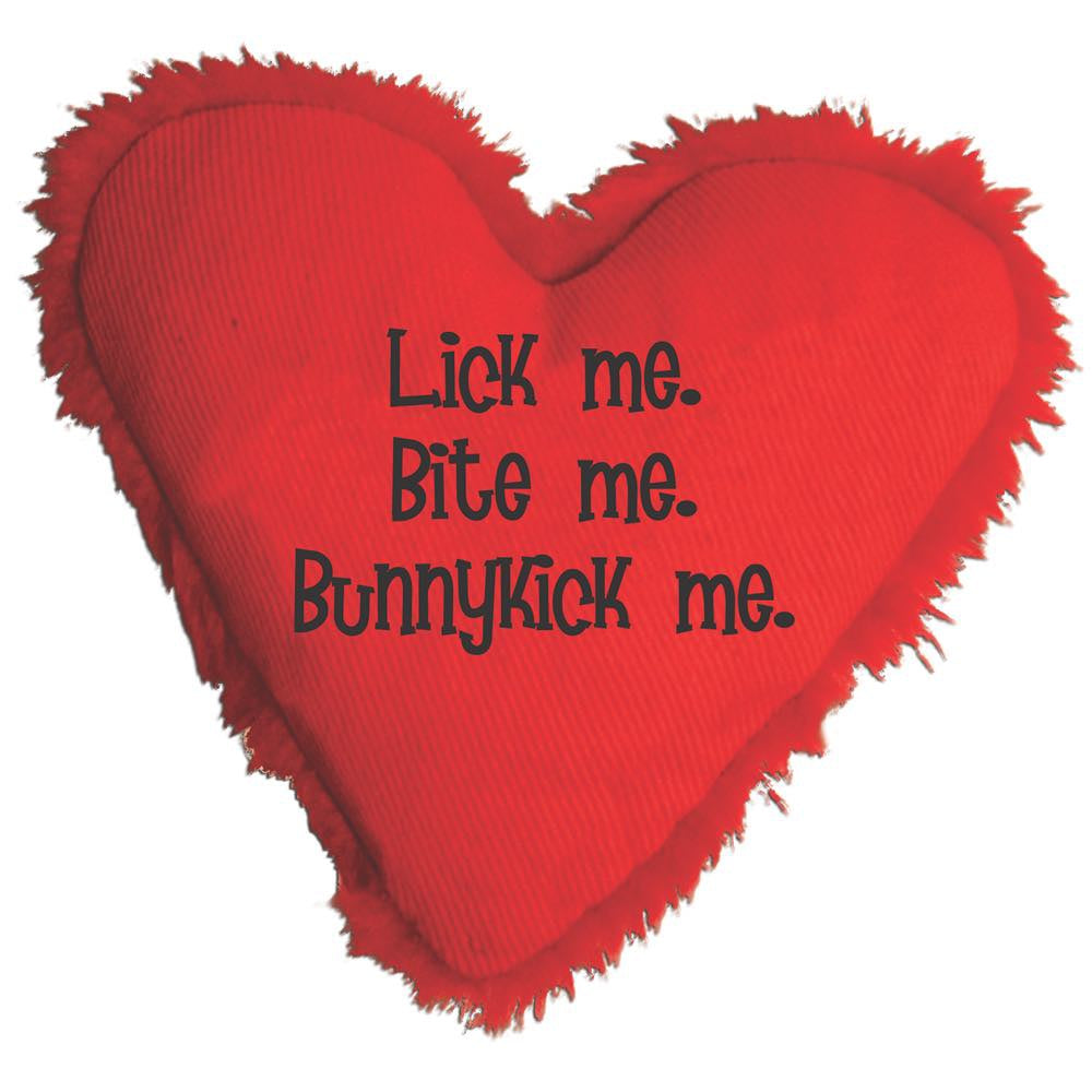 "Yeowww! Hearrrt Attacks Lick Me, Bite Me, Bunnykick Me Catnip Cat Toy"