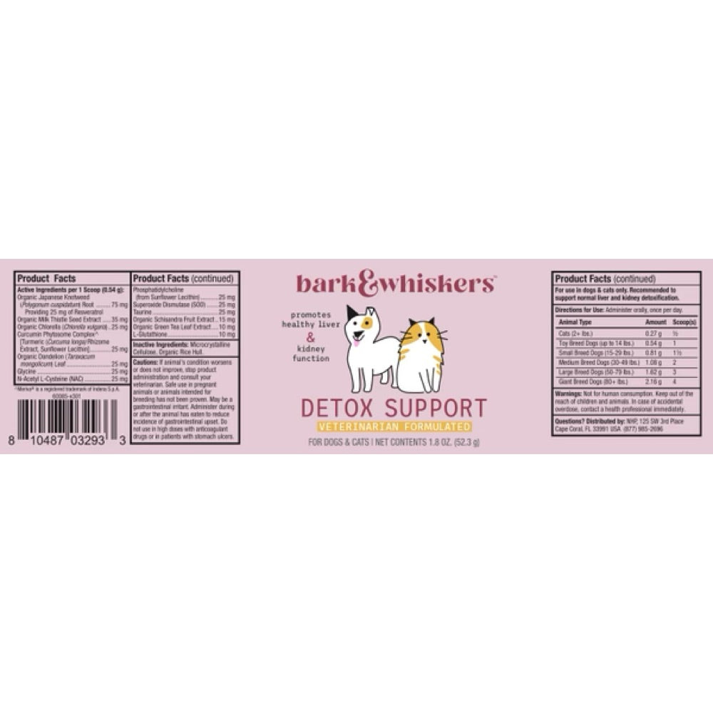 Bark & Whiskers Detox Support (Dr. Mercola Liver & Kidney Support) Pet Supplement 1.8oz