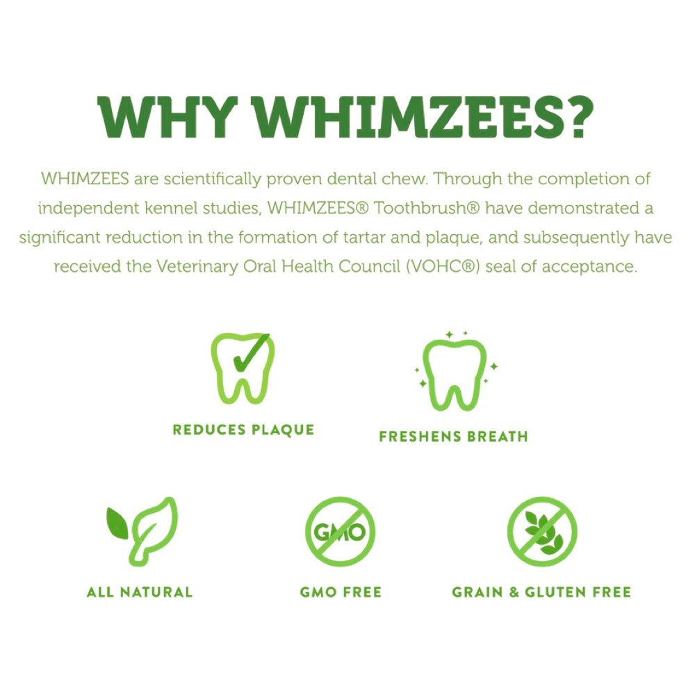 Whimzees Toothbrush Large Grain-Free Dental Dog Treats 6pc