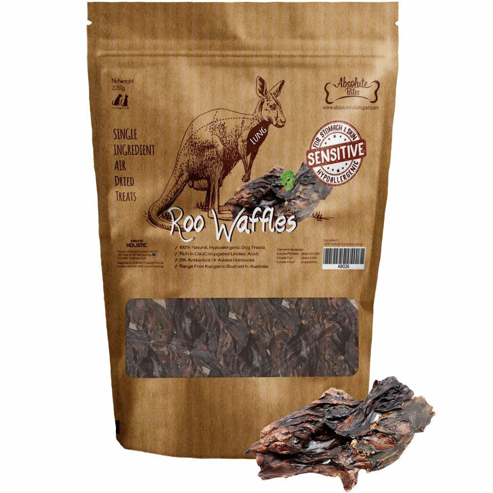 Absolute Bites Roo Waffles Air Dried Dog & Cat Treats 220g