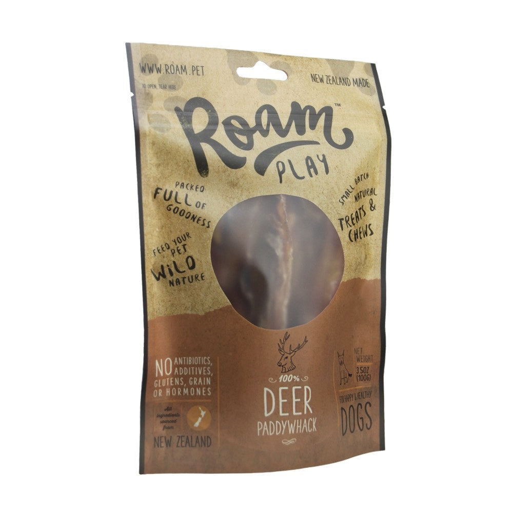 Roam Play 100% Deer Paddywhack Air Dried Dog Treats 100g