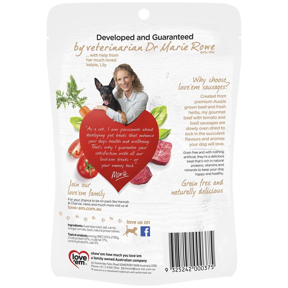 Love??em Gourmet Beef Sausages Dog Treats 120g