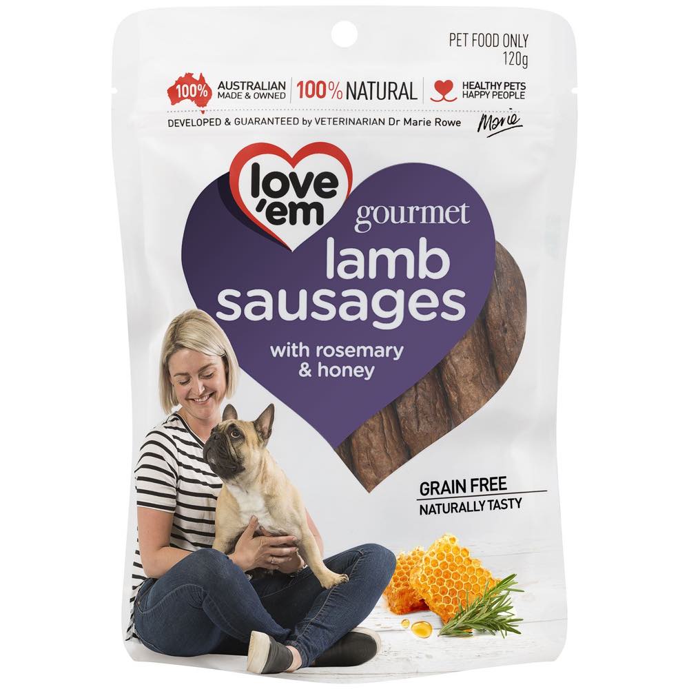 Love??em Gourmet Lamb Sausages Dog Treats 120g