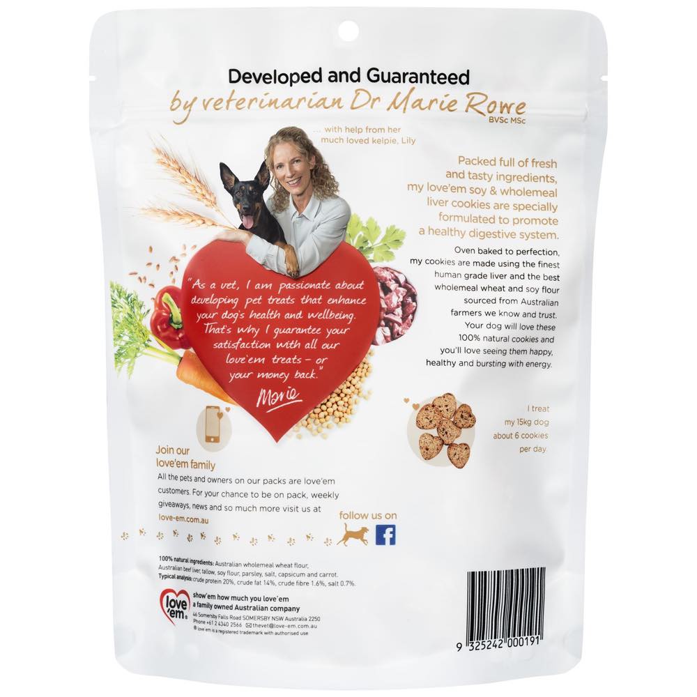 Love??em Soy & Wholemeal Liver Cookies Dog Treats 450g