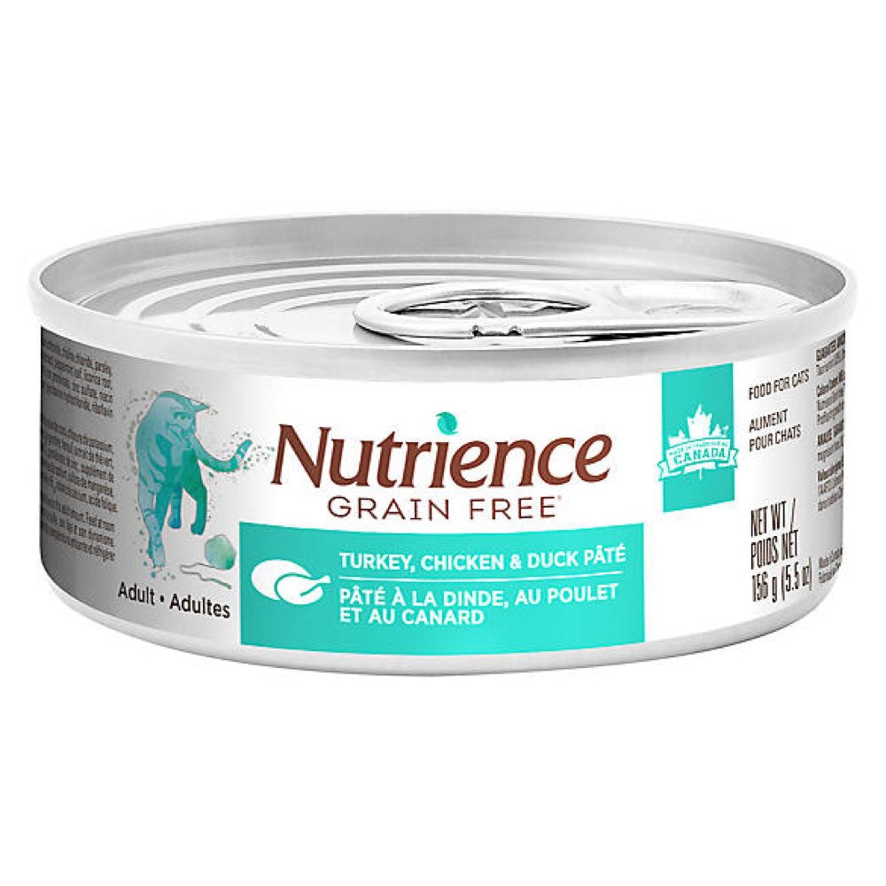 "Nutrience Grain Free Turkey, Chicken & Duck Pate Canned Cat Food 156g"