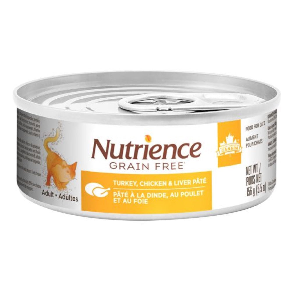 "Nutrience Grain Free Turkey, Chicken & Liver Pate Canned Cat Food 156g"