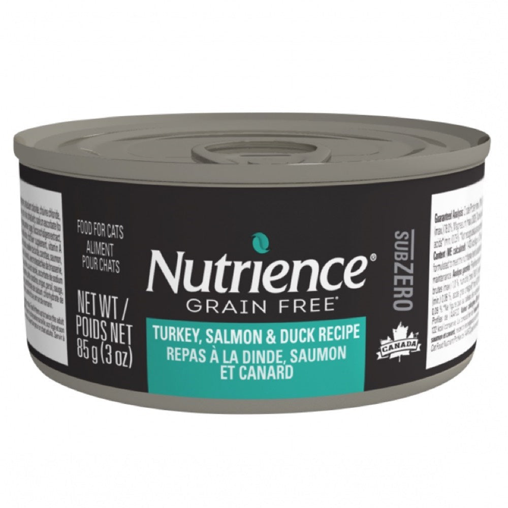 "Nutrience Subzero Turkey, Salmon & Duck Recipe Grain Free Canned Cat Food 85g"