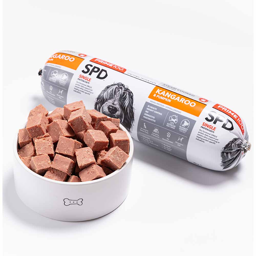Prime100 SPD Kangaroo & Pumpkin Grain Free Cooked Chilled Roll Dog Food 2kg (Exp 24Oct25)