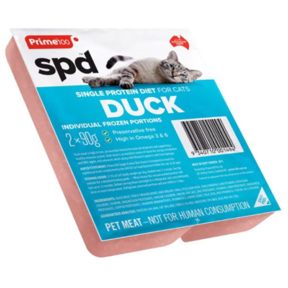 Prime100 SPD Duck Frozen Raw Cat Food 180g