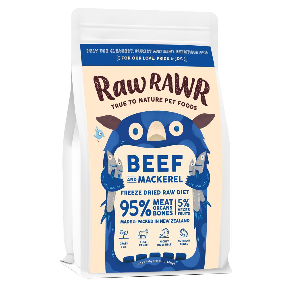 Raw Rawr Balanced Diet Beef & Mackerel Freeze-Dried Raw Cat & Dog Food 400g