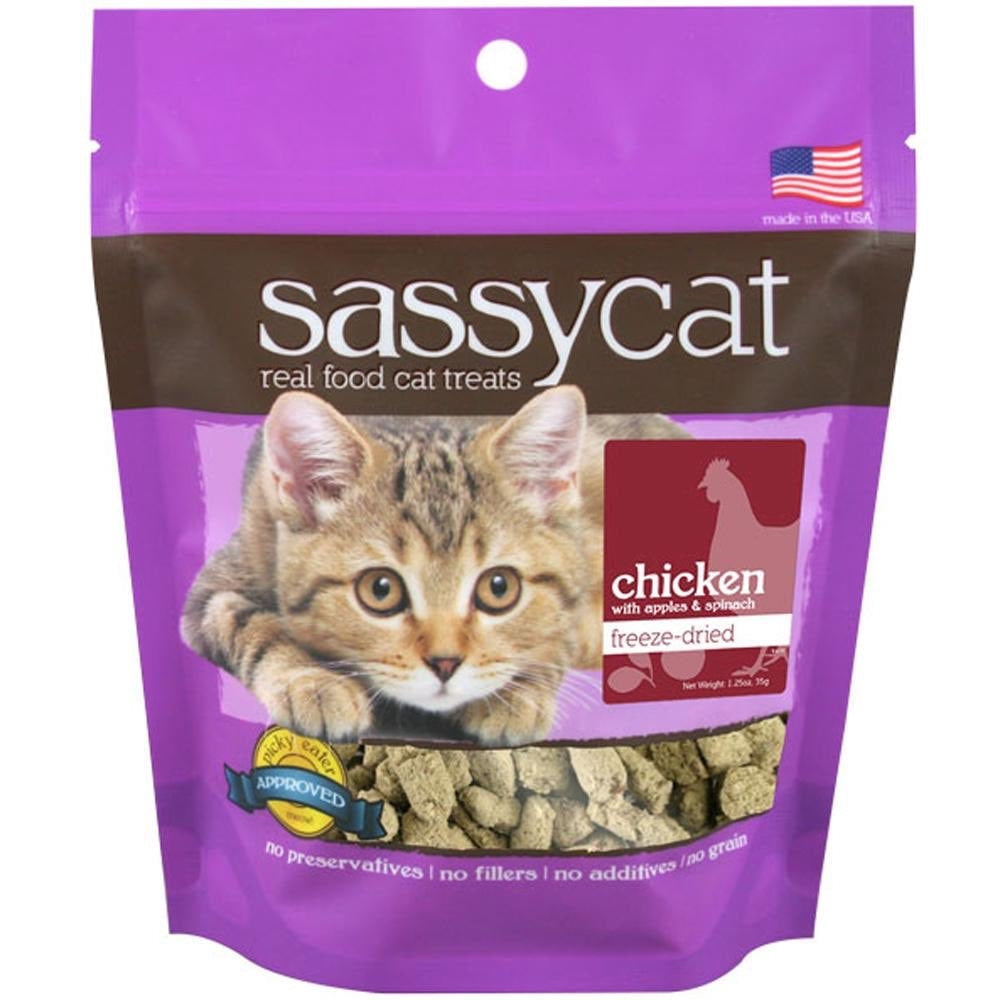 "Sassy Cat Chicken, Apples & Spinach Freeze-Dried Cat Treats 35g"