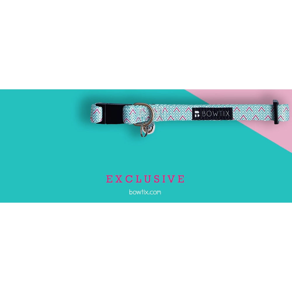 Bowtix Handmade Cat Collar With Removable Bowtie - Zig Zagging