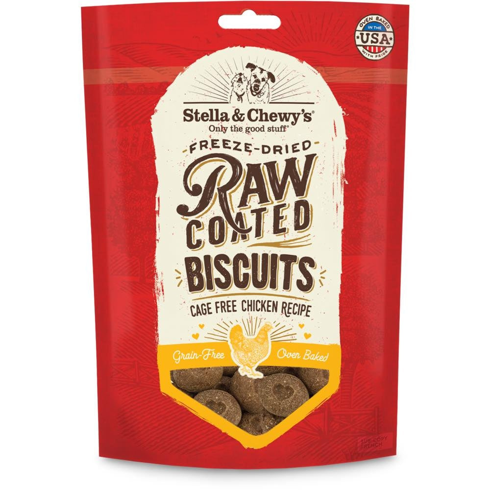 Stella & Chewy??s Freeze-Dried Raw Coated Biscuits Chicken Grain-Free Dog Treats 9oz (Exp 1Jan25)