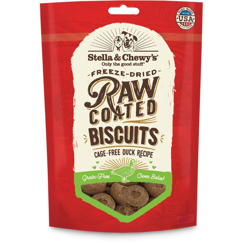 Stella & Chewy??s Freeze-Dried Raw Coated Biscuits Duck Grain-Free Dog Treats 9oz