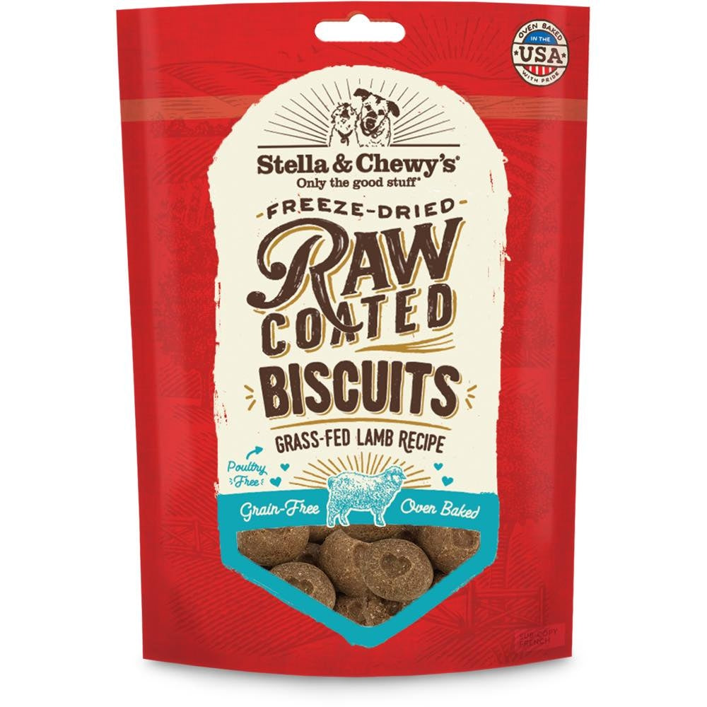 Stella & Chewy??s Freeze-Dried Raw Coated Biscuits Lamb Grain-Free Dog Treats 9oz (Exp 7Oct25)