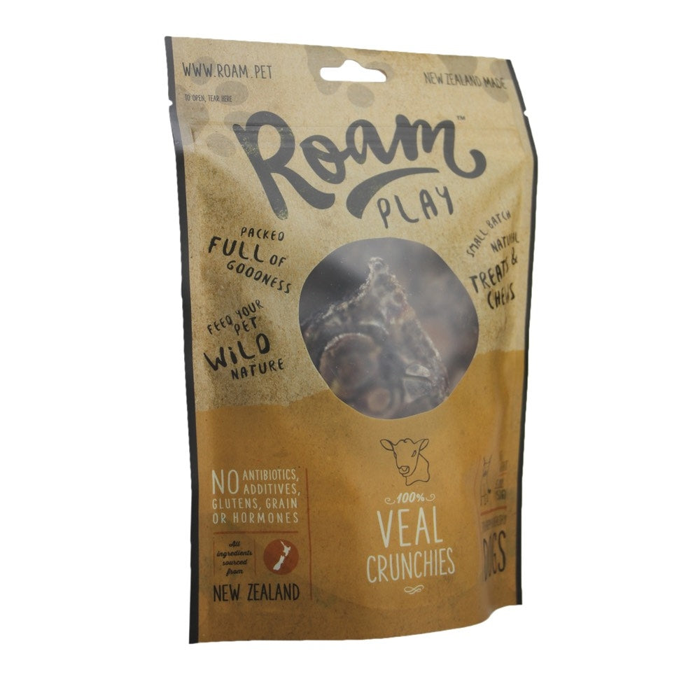 Roam Play 100% Veal Crunchies Air Dried Dog Treats 150g