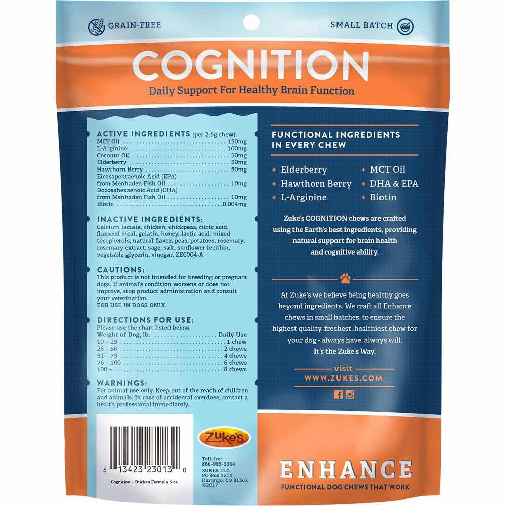 Zuke??s Enhance Cognition Functional Chicken Grain-Free Dog Treats 5oz
